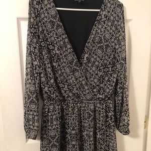 Black paisley short romper